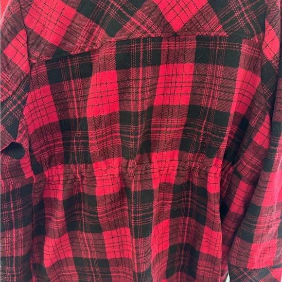 torrid Red & Black Plaid Button-Front Jacket - Picture 3 of 3